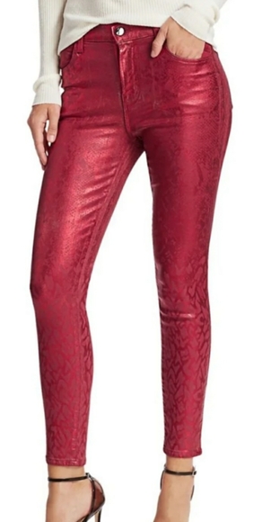 J Brand Red Alana Python snakeskin - Picture 6 of 9